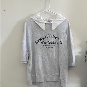 Gray Short Sleeve Top